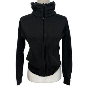 Lululemon Zip-Up Sweatshirt High Neck Funnel Collar Charcoal Gray Size 4